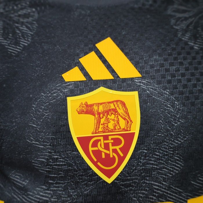 Player Version 2026-2027 As Roma Third Away Black Soccer Jersey Football Shirt