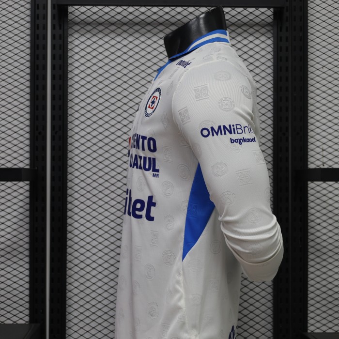 Long Sleeve Player Version 2026-2027 Cruz Azul Away White Soccer Jersey Football Shirt
