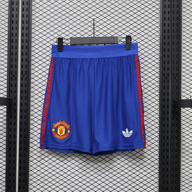 Player Version 2026-2027 Manchester United Blue Soccer Shorts Football Shorts