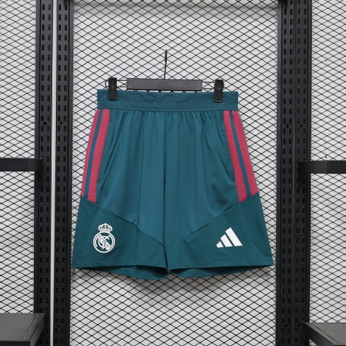with Pocket Player Version 2025-2026 Real Madrid Green Soccer Shorts Football Shorts