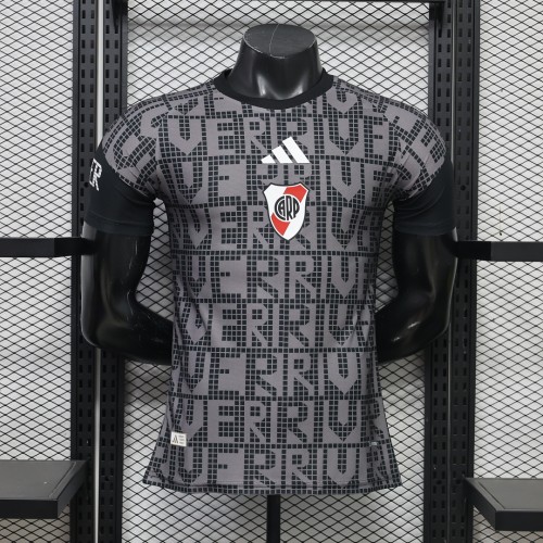 Player Version 2026-2027 River Plate Black/Grey Soccer Training Jersey Football Shirt