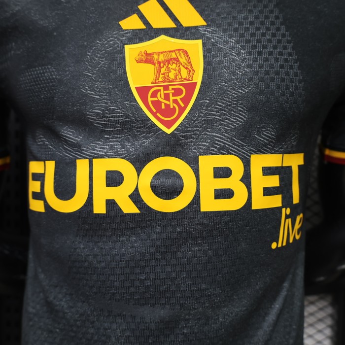 Player Version 2026-2027 As Roma Third Away Black Soccer Jersey Football Shirt