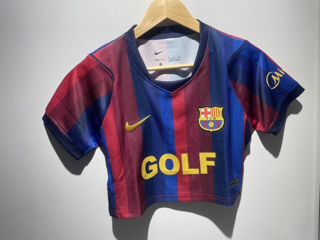 with Golf Women 2026-2027 Barcelona Home Crop Soccer Shirt Girl Football Jersey