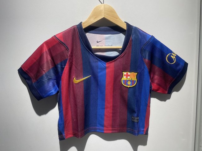 without Sponor Logo Women 2026-2027 Barcelona Home Crop Soccer Shirt Girl Football Jersey