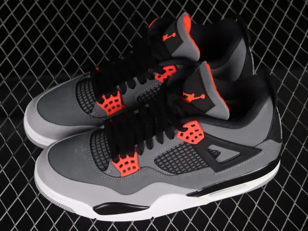 Air Jordan 4 Retro Infrared Black Grey - Pure Platinum