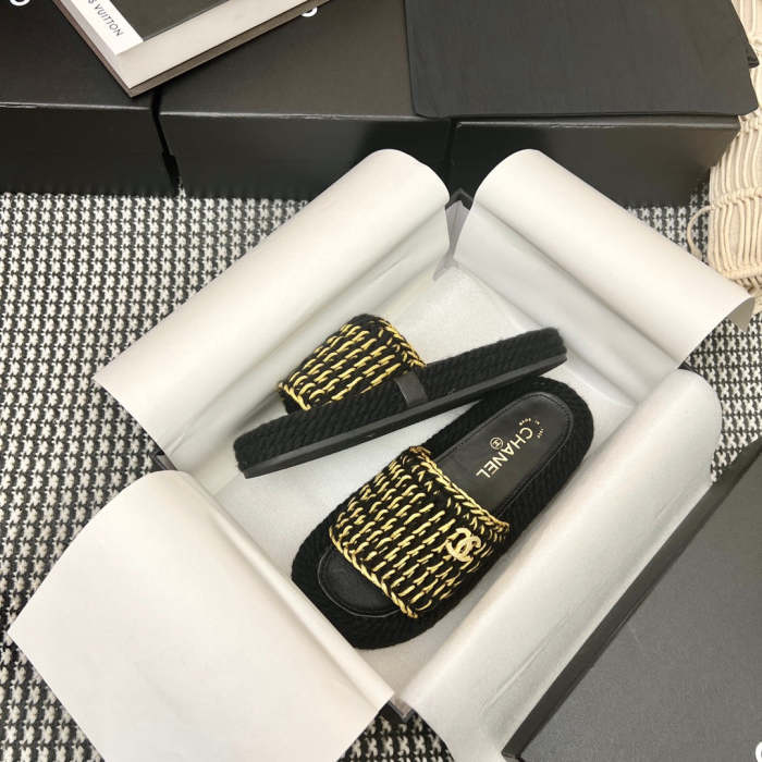 Flat leather sandals slippers , size 35-41 ,with box, SS60-1428-1429