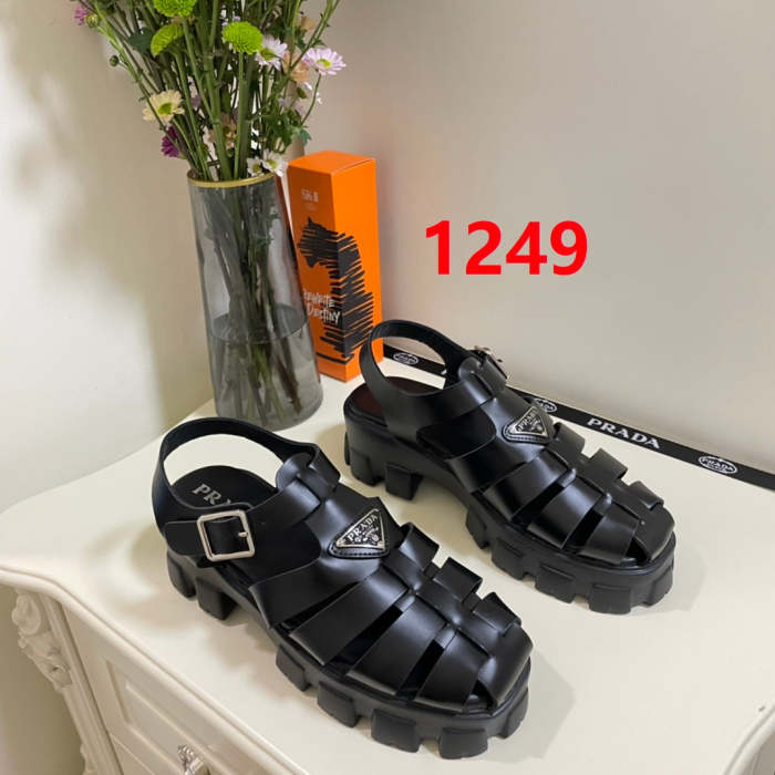 Flat leather sandals slippers , size 35-41 ,with box, SS70-1249-1250