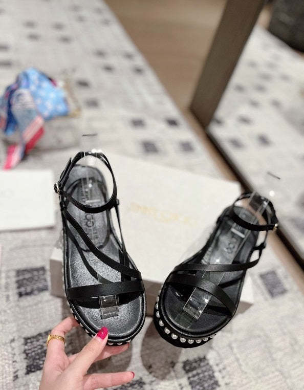 Flat leather sandals slippers , size 35-41 ,with box, SS110-209-210