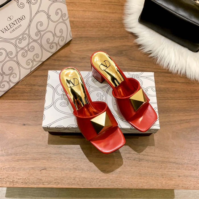 Heel shoes leather sandals slippers , heel 5cm,size 34-41 ,with box, SS60-1471-1476