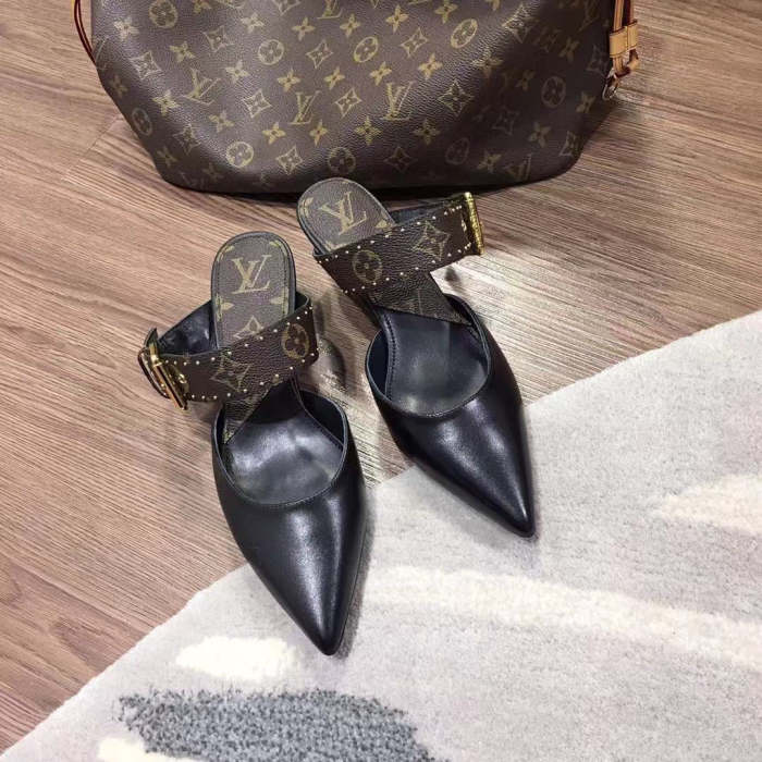 women flat shoes, heel shoes, heel 6.5cm, size 34-43, with box, SS60-1417-1418