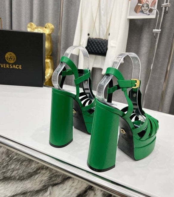 Women heel leather shoes, heel 15cm,waterproof platform 5.5 cm,size 34-42, with box , SS110-182-187