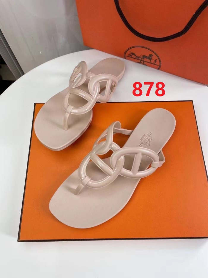 Flat leather sandals slippers , size 35-41  , with box,  SS50-875-880