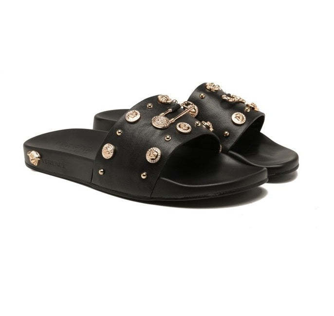 Flat leather sandals slippers , size 38-45 ,with box, SS70-1255