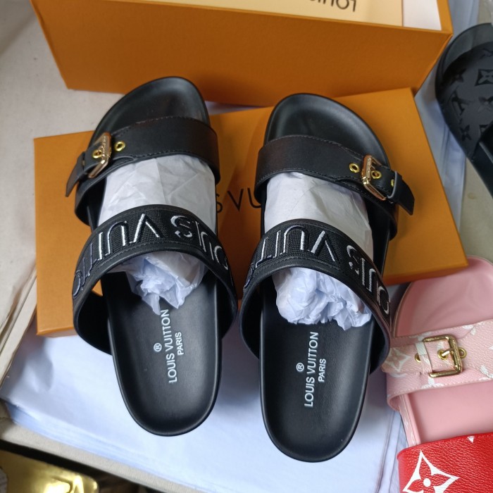 Men women leather slipper shoes, size 37-45,  with box, SS50-852-857