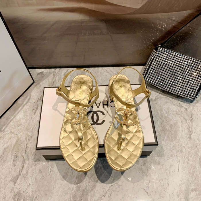 Flat leather sandals slippers , size 34-40 , with box, SS60-1390-1393