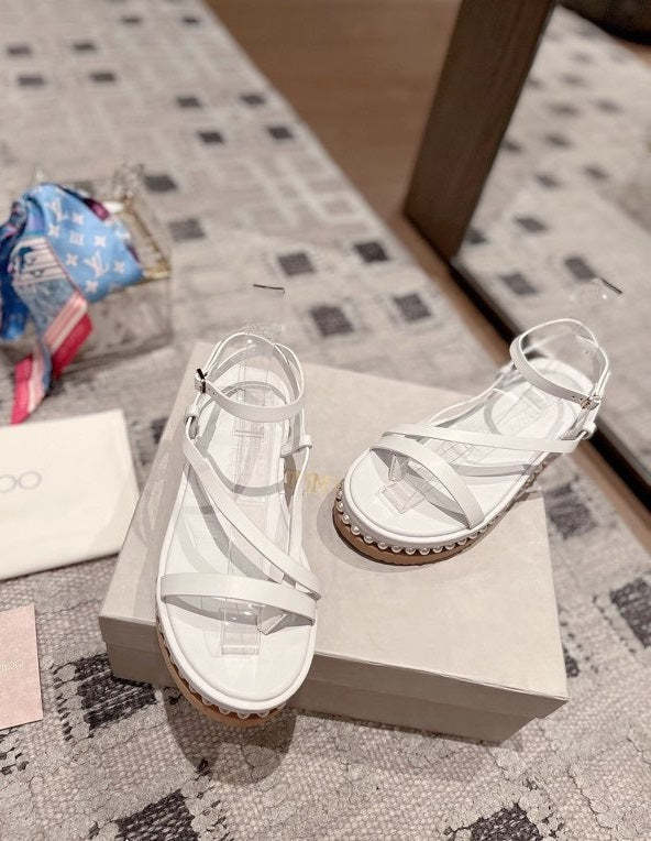 Flat leather sandals slippers , size 35-41 ,with box, SS110-209-210