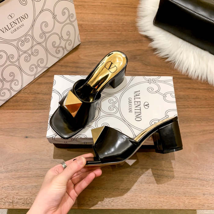 Heel shoes leather sandals slippers , heel 5cm,size 34-41 ,with box, SS60-1471-1476
