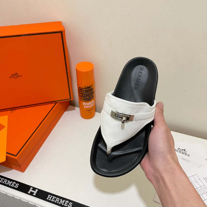 Flat leather sandals slippers , size 35-40 ,with box, SS60-1413-1414