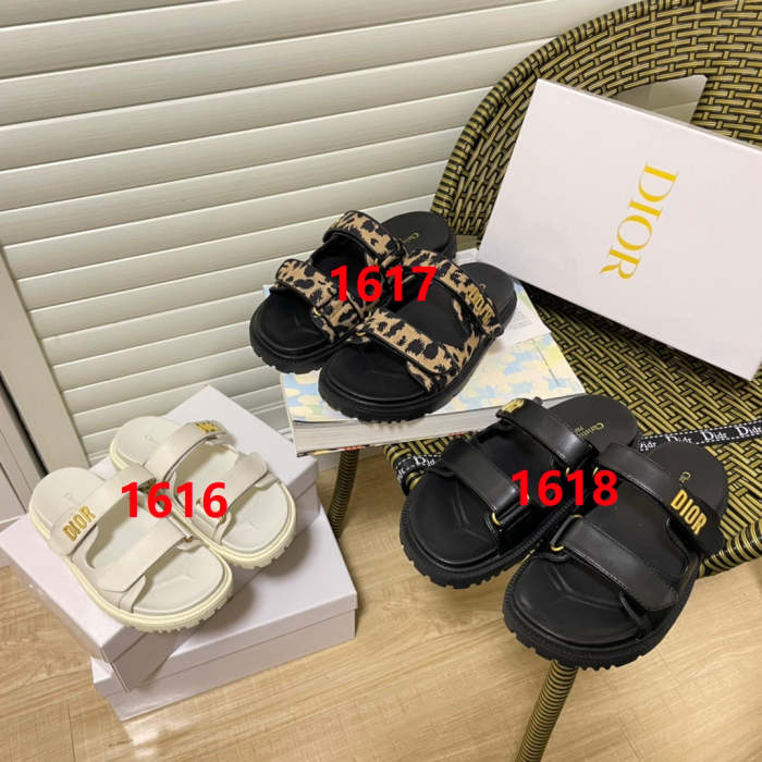Flat leather sandals slippers , size 35-41 ,with box, SS60-1616-1618