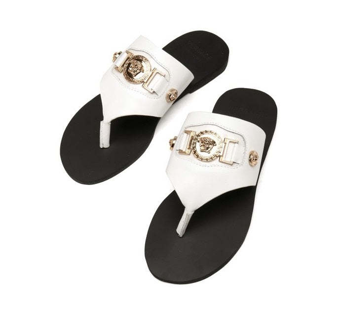 Flat leather sandals slippers , size 35-42 ,with box, SS70-1251-1254