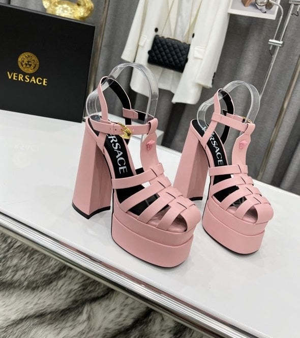 Women heel leather shoes, heel 15cm,waterproof platform 5.5 cm,size 34-42, with box , SS110-182-187
