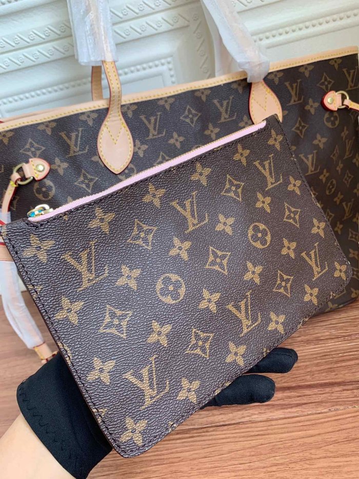 canvas leather neverfull bag ,AAAAA ,size  PM , MM ,GM ,no box, B130-7