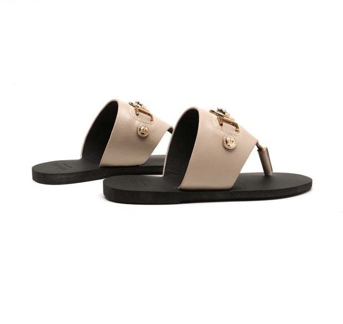Flat leather sandals slippers , size 35-42 ,with box, SS70-1251-1254