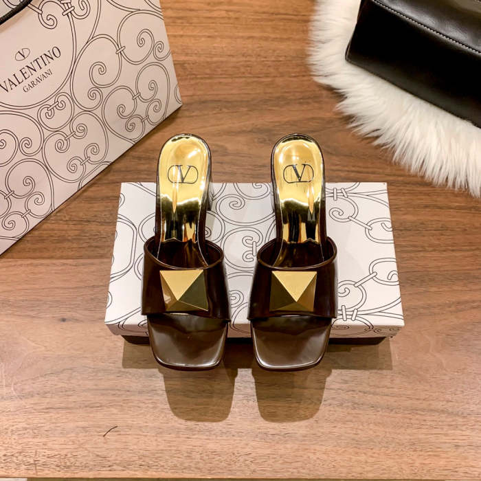Heel shoes leather sandals slippers , heel 5cm,size 34-41 ,with box, SS60-1471-1476