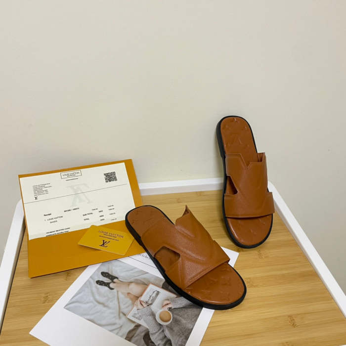 Flat leather sandals slippers , size 35-45, SS60-1873-1874