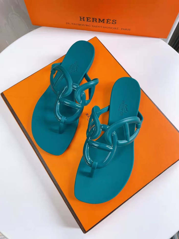 Flat leather sandals slippers , size 35-41  , with box,  SS50-875-880