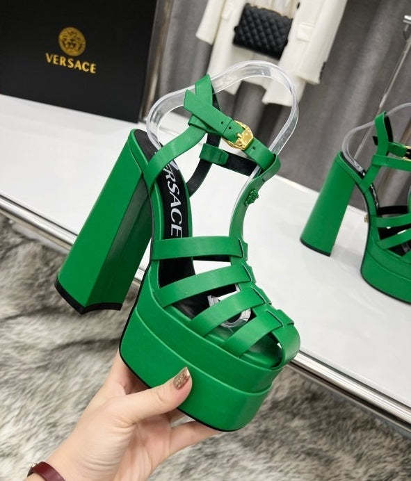 Women heel leather shoes, heel 15cm,waterproof platform 5.5 cm,size 34-42, with box , SS110-182-187