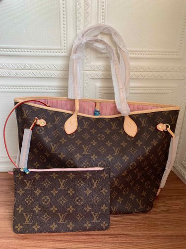 canvas leather neverfull bag ,AAAAA ,size  PM , MM ,GM ,no box, B130-7