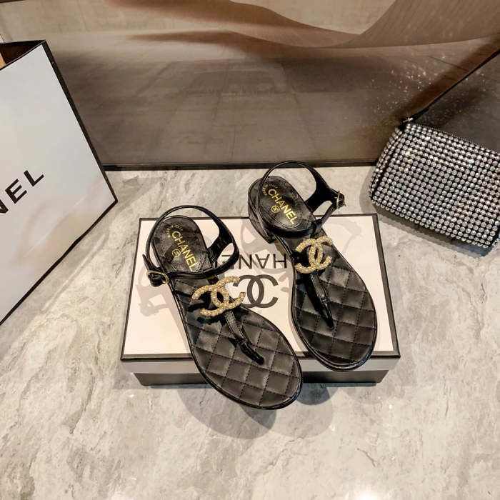 Flat leather sandals slippers , size 34-40 , with box, SS60-1390-1393