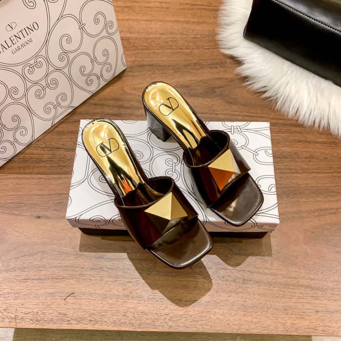 Heel shoes leather sandals slippers , heel 5cm,size 34-41 ,with box, SS60-1471-1476