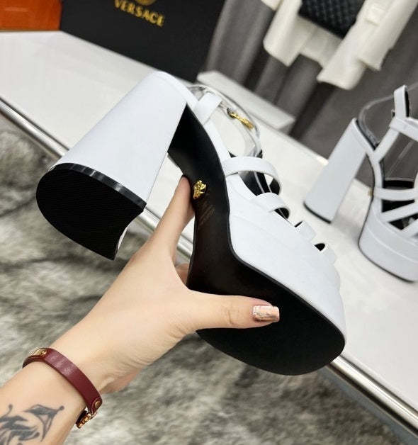 Women heel leather shoes, heel 15cm,waterproof platform 5.5 cm,size 34-42, with box , SS110-182-187