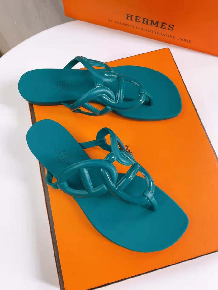Flat leather sandals slippers , size 35-41  , with box,  SS50-875-880
