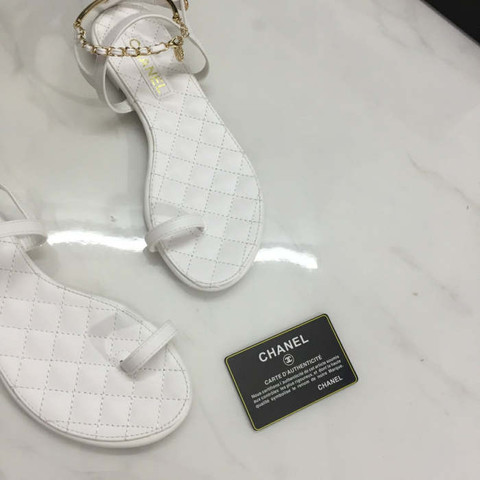 Flat leather sandals slippers , size 35-40 ,with box, SS50-973-974