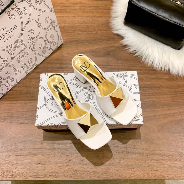 Heel shoes leather sandals slippers , heel 5cm,size 34-41 ,with box, SS60-1471-1476