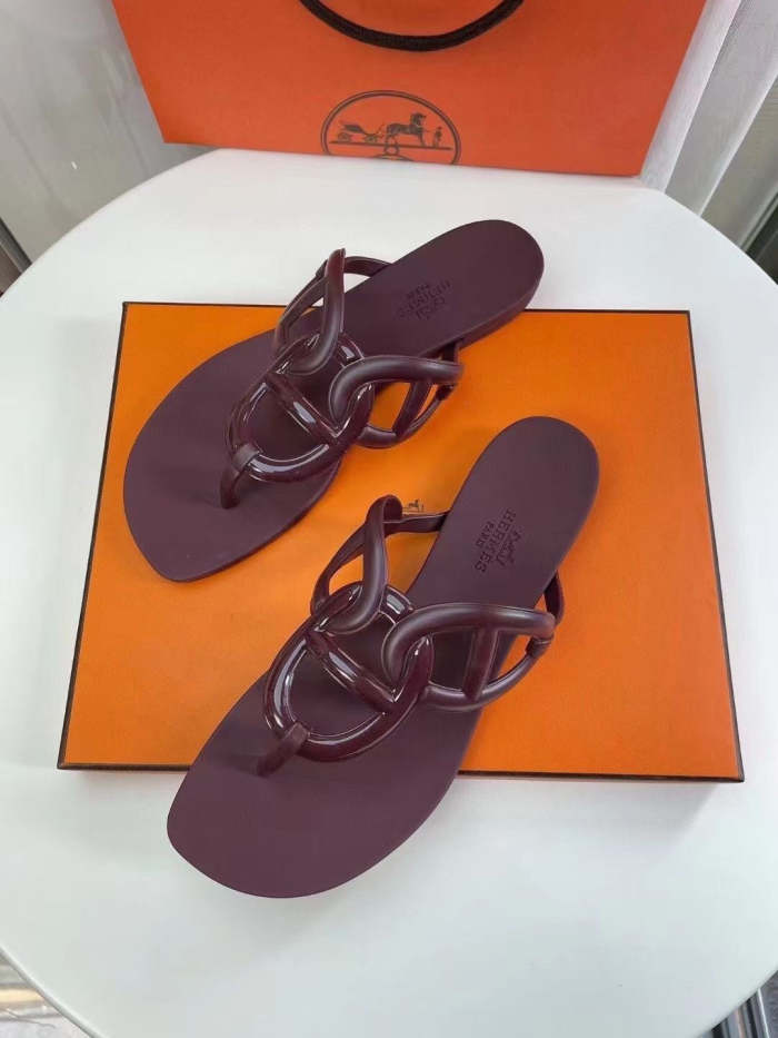 Flat leather sandals slippers , size 35-41  , with box,  SS50-875-880