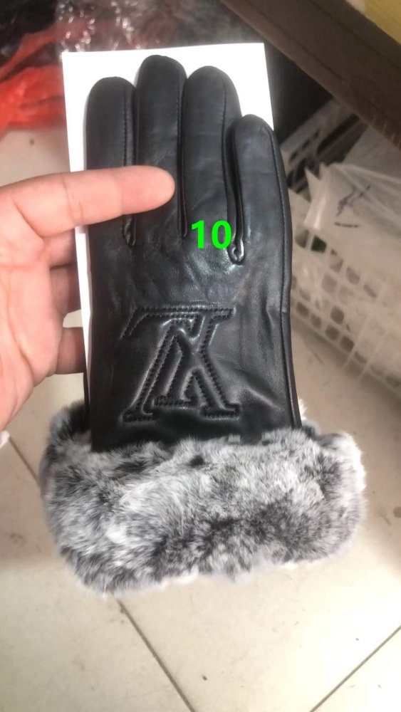 Women's fur leather gloves ,with box