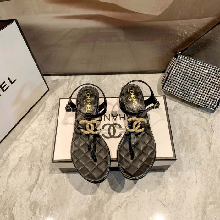 Flat leather sandals slippers , size 34-40 , with box, SS60-1390-1393
