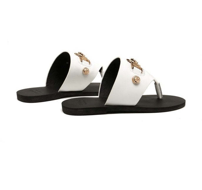 Flat leather sandals slippers , size 35-42 ,with box, SS70-1251-1254