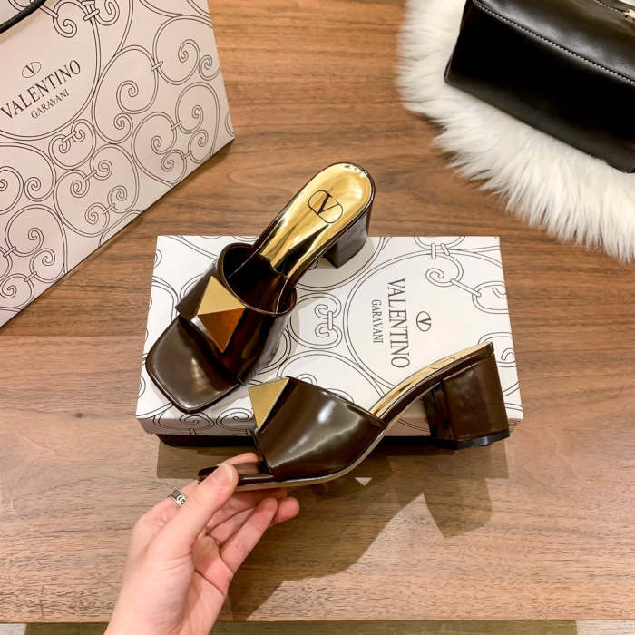 Heel shoes leather sandals slippers , heel 5cm,size 34-41 ,with box, SS60-1471-1476