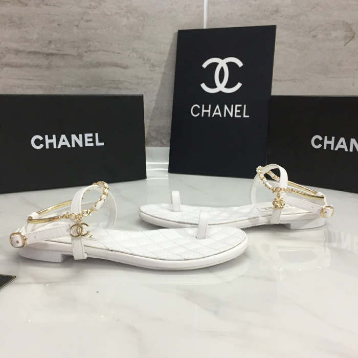 Flat leather sandals slippers , size 35-40 ,with box, SS50-973-974