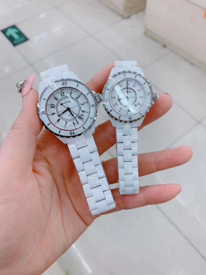 Men and women couple watches, quartz electronic watches, ceramic watches，size : Man 38mm， Women 33mm