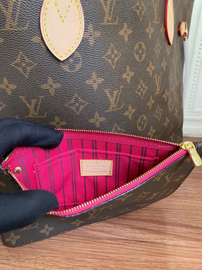 canvas leather neverfull bag ,AAAAA ,size  PM , MM ,GM ,no box, B130-3
