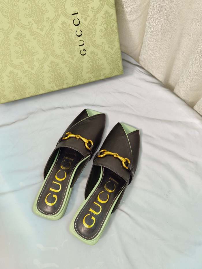 Heel leather sandals slippers,heel 4.5cm, size 35-40 ,with box, SS60-1449