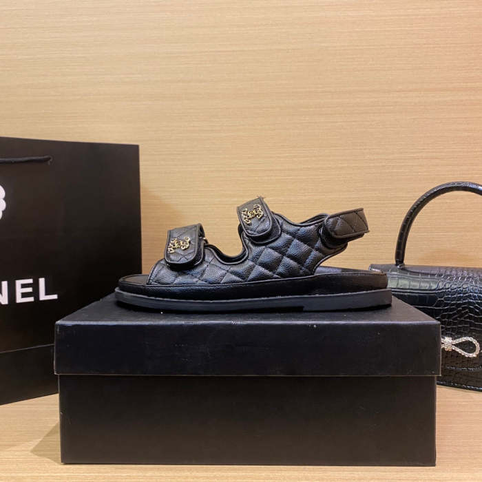 Flat leather sandals slippers , size 34-40 ,with box, SS60-1465