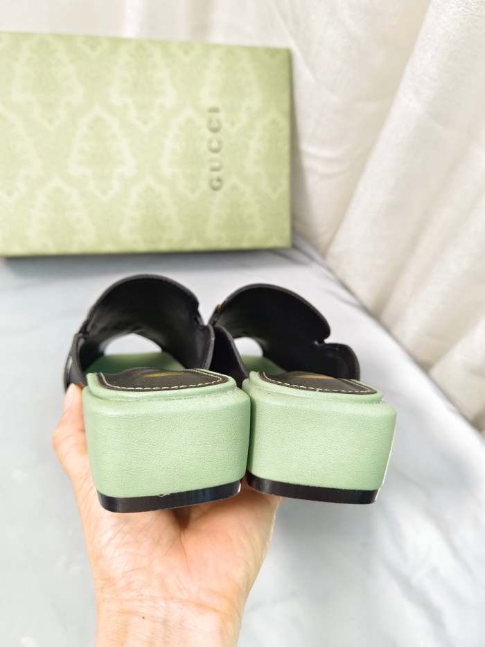 Heel leather sandals slippers,heel 4.5cm, size 35-40 ,with box, SS60-1449
