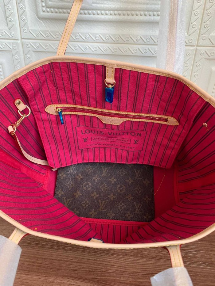 canvas leather neverfull bag ,AAAAA ,size  PM , MM ,GM ,no box, B130-3